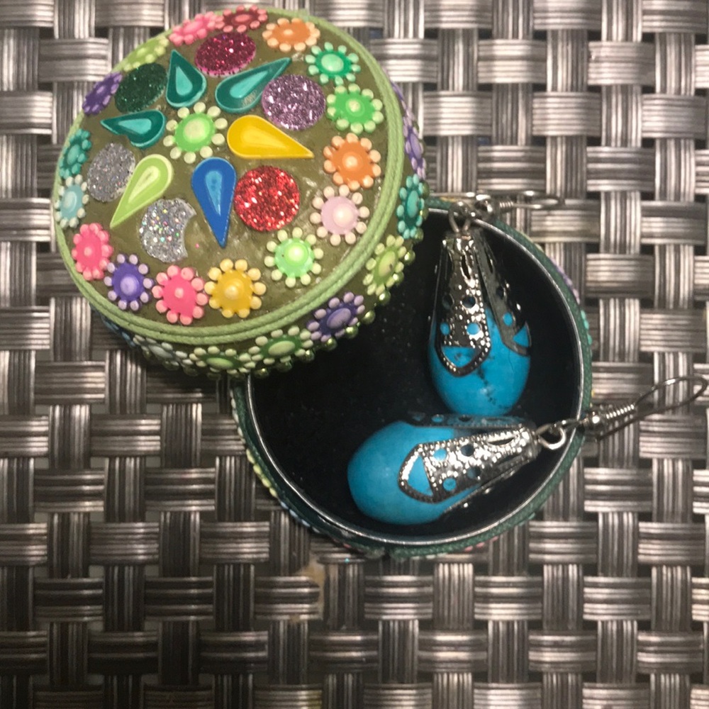 Turquoise and silver earrings